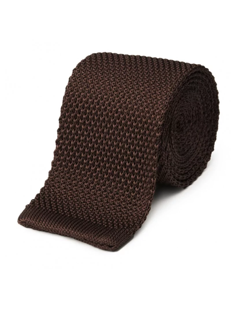Cravate fine en maille tricot de pure soie