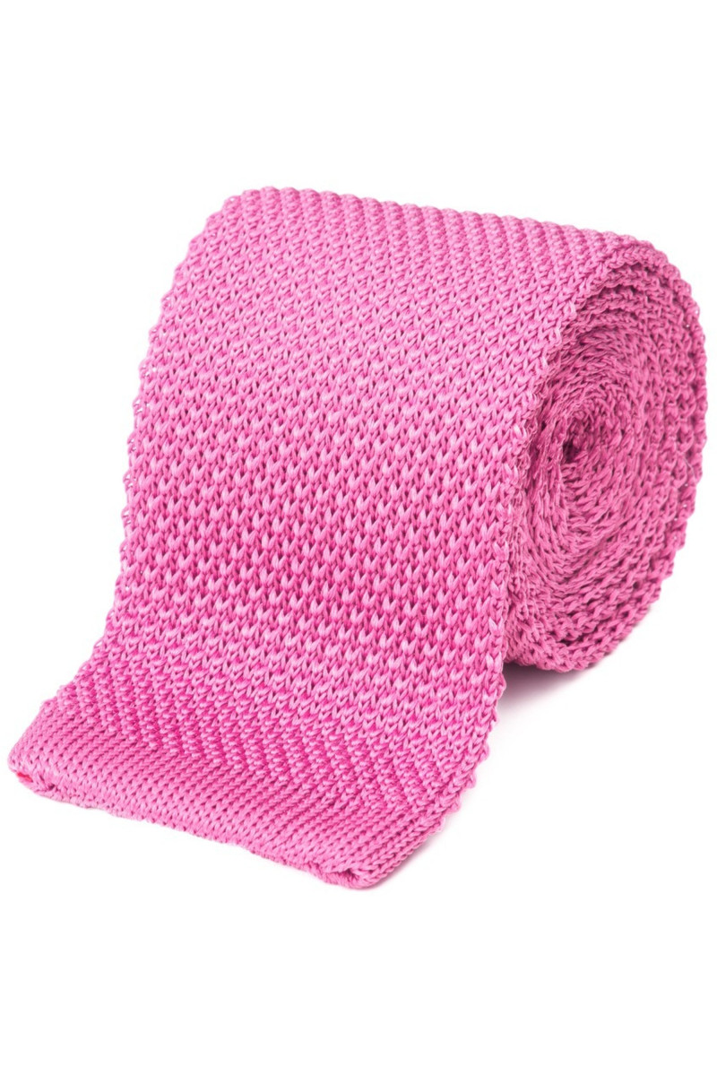 Cravate fine en maille tricot de pure soie