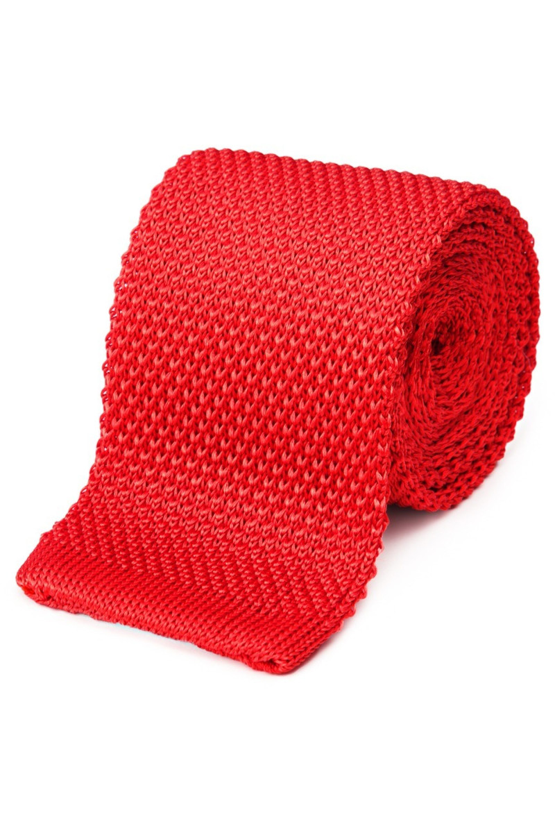 Cravate fine en maille tricot de pure soie