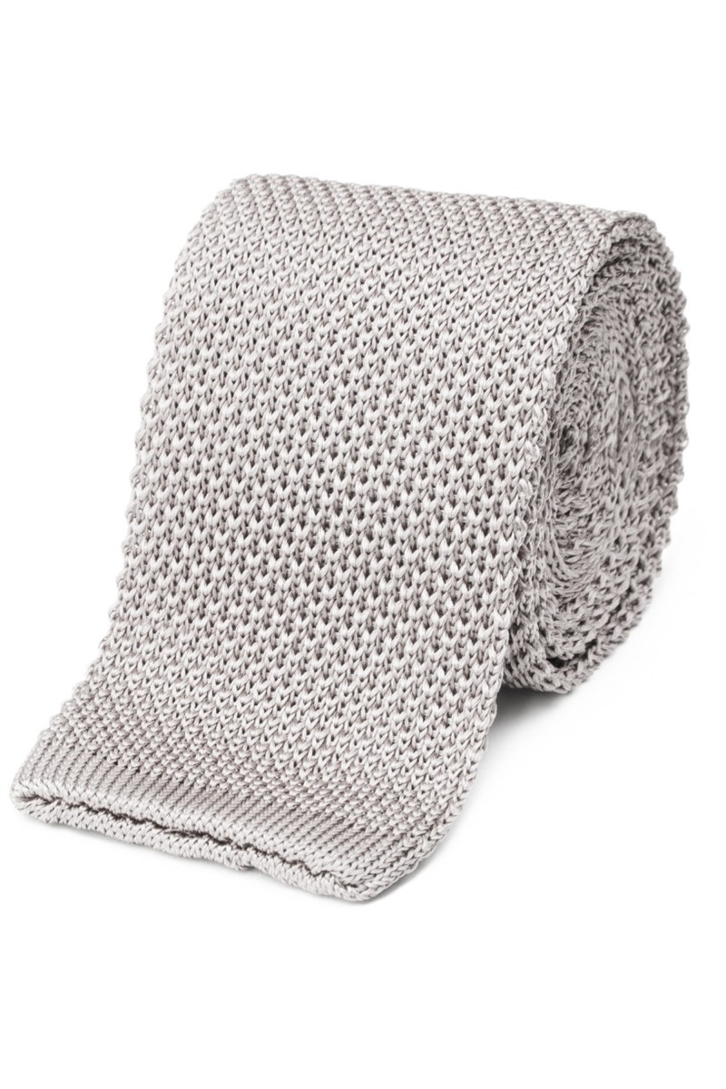Cravate fine en maille tricot de pure soie