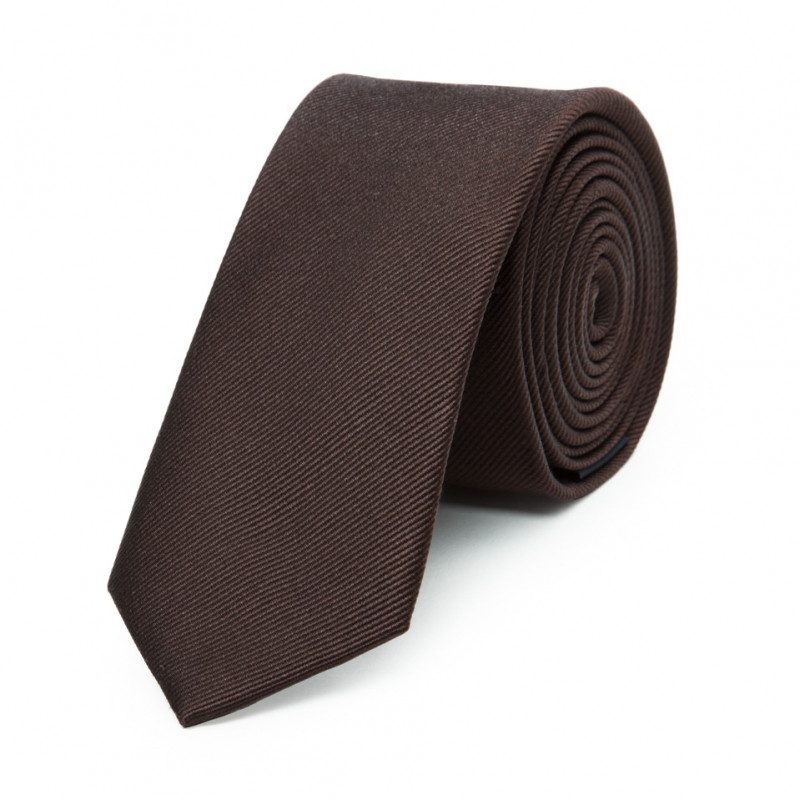 Thin tie in pure silk ribbed