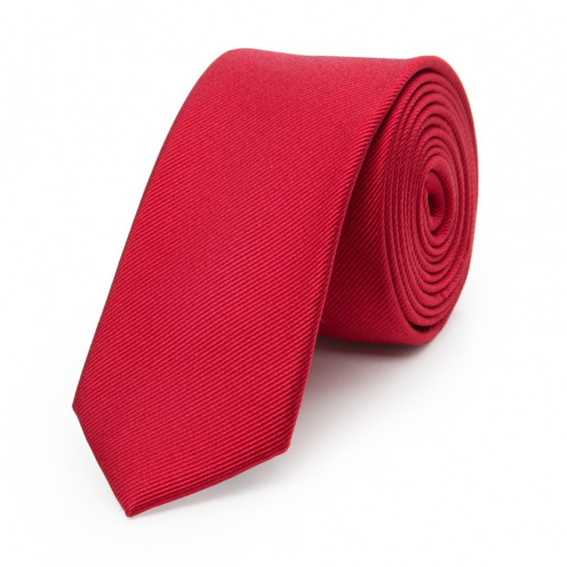 Thin tie in pure silk ribbed