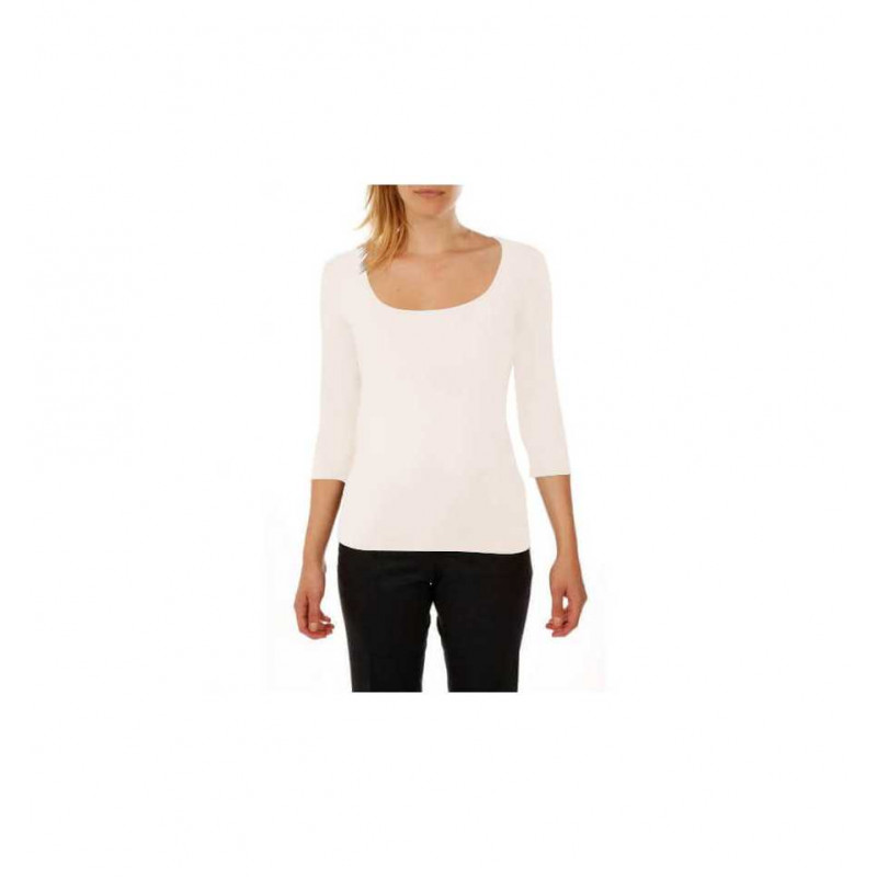 T-shirt square neck 3/4 sleeve in viscose stretch