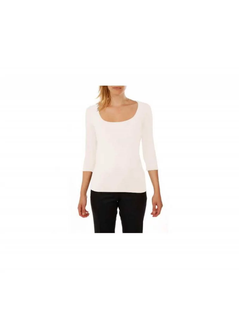 T-shirt square neck 3/4 sleeve in viscose stretch