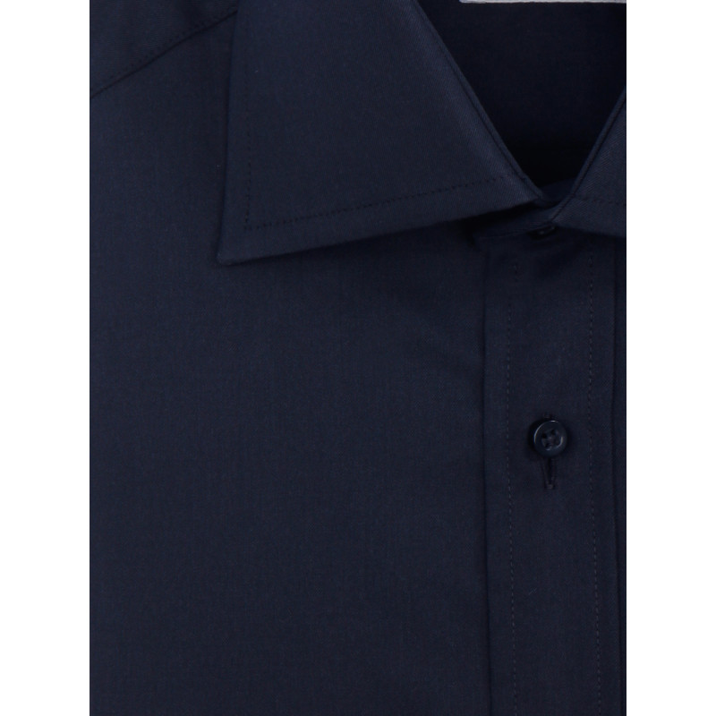 Shirt man slim fit solid collar the top two buttons