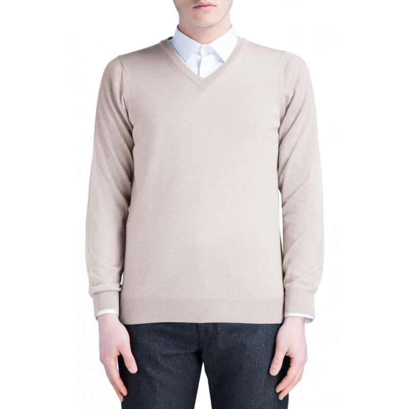 Pull homme col V 100% laine Mérinos extra fine