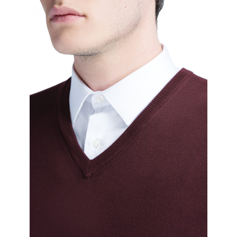 Pull homme col V 100% laine Mérinos extra fine