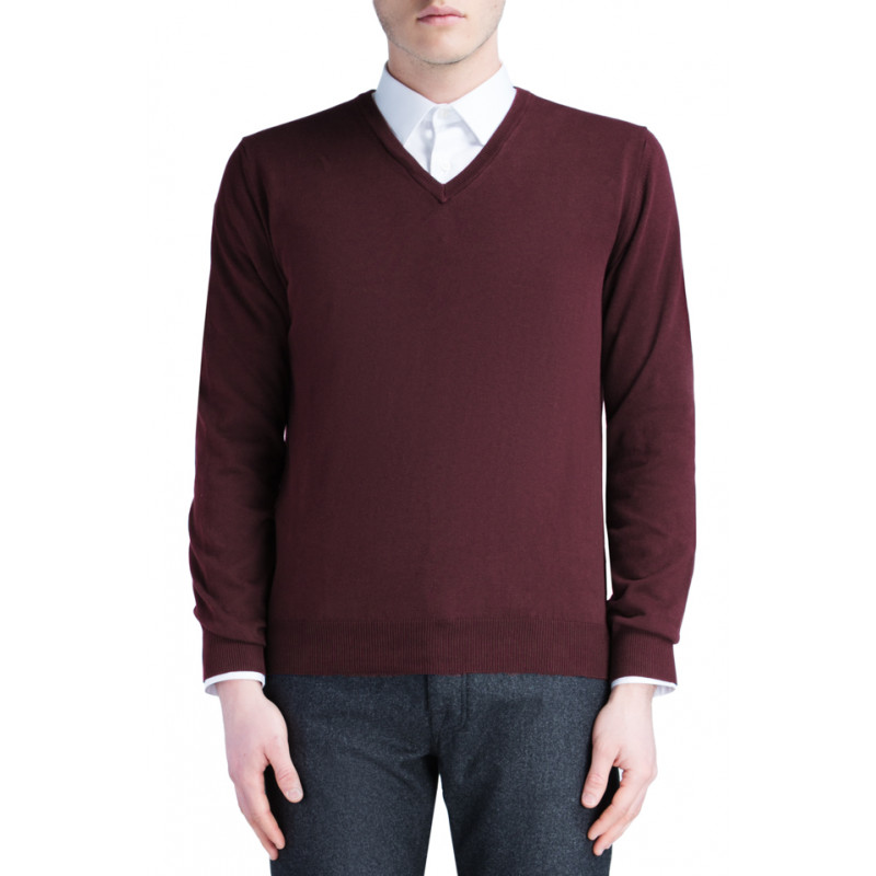 Pull homme col V 100% laine Mérinos extra fine