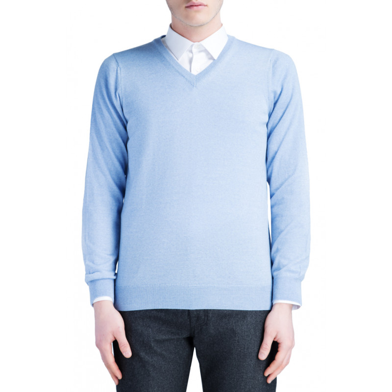 Pull homme col V 100% laine Mérinos extra fine