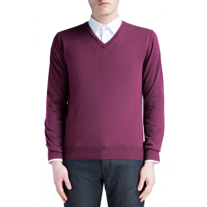 Pull homme col V 100% laine Mérinos extra fine