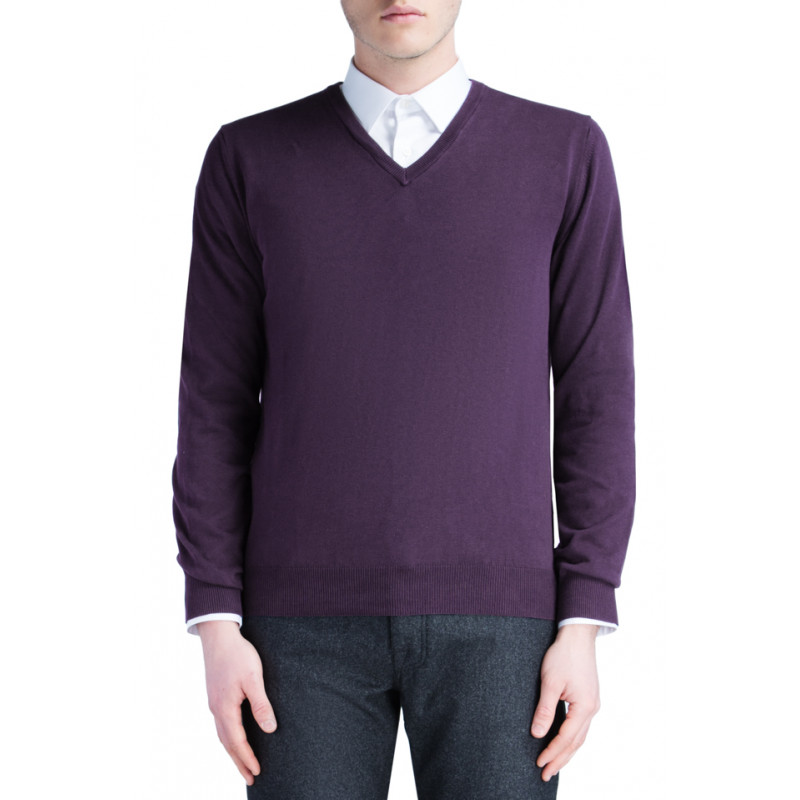 Pull homme col V 100% laine Mérinos extra fine