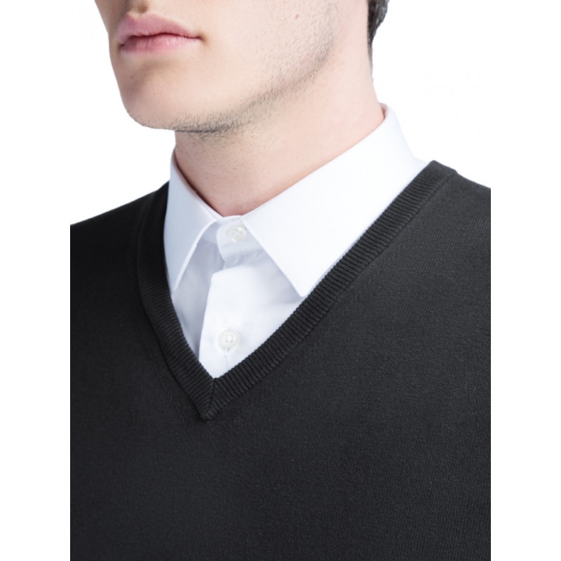 Pull homme col V 100% laine Mérinos extra fine