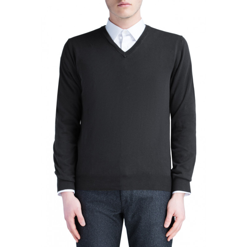 Pull homme col V 100% laine Mérinos extra fine