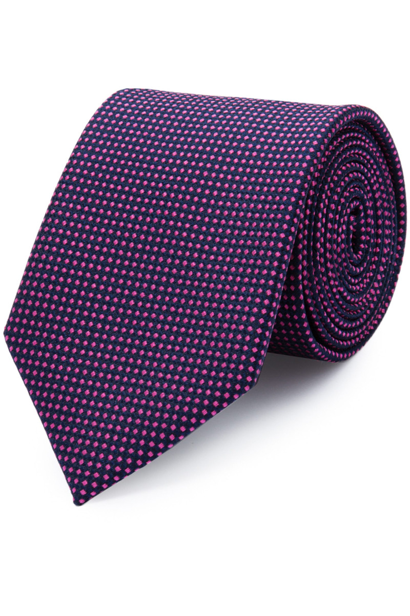 Cravate en pure soie marine à points colorés