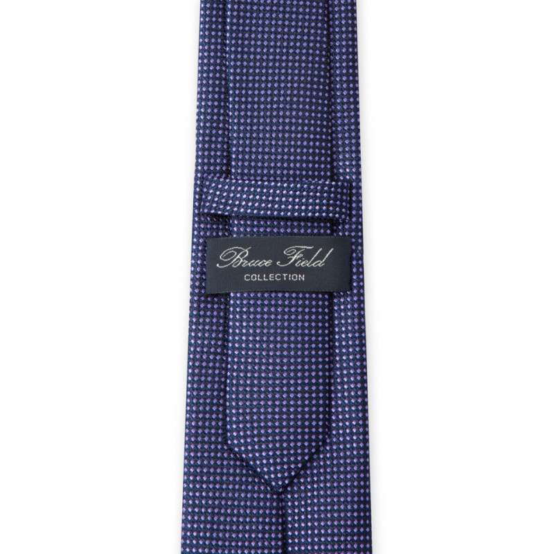 Tie in pure silk navy with colorful dots