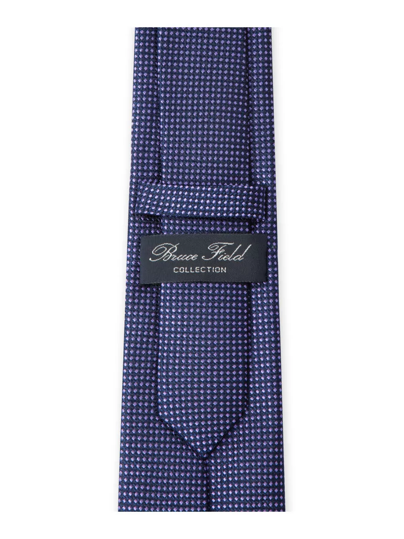 Tie in pure silk navy with colorful dots