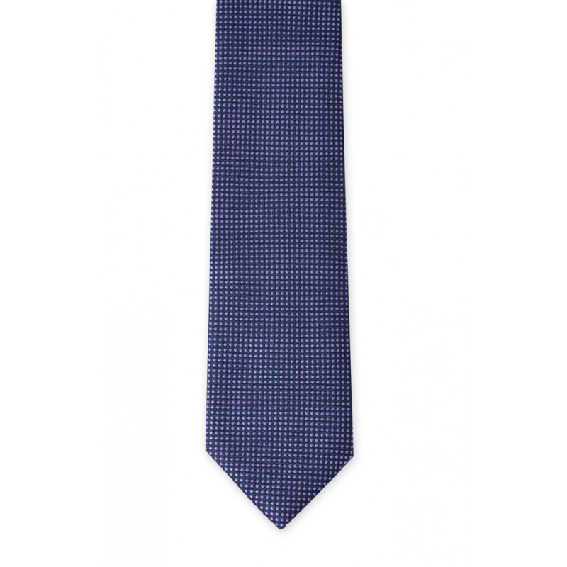 Tie in pure silk navy with colorful dots