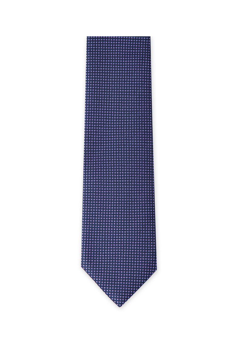 Tie in pure silk navy with colorful dots