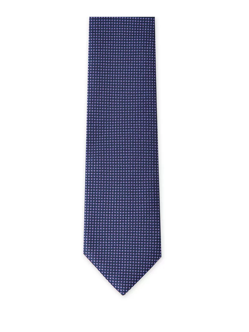 Tie in pure silk navy with colorful dots