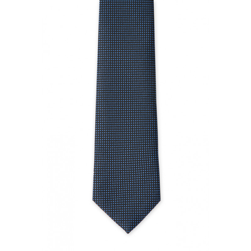 Tie in pure silk navy with colorful dots