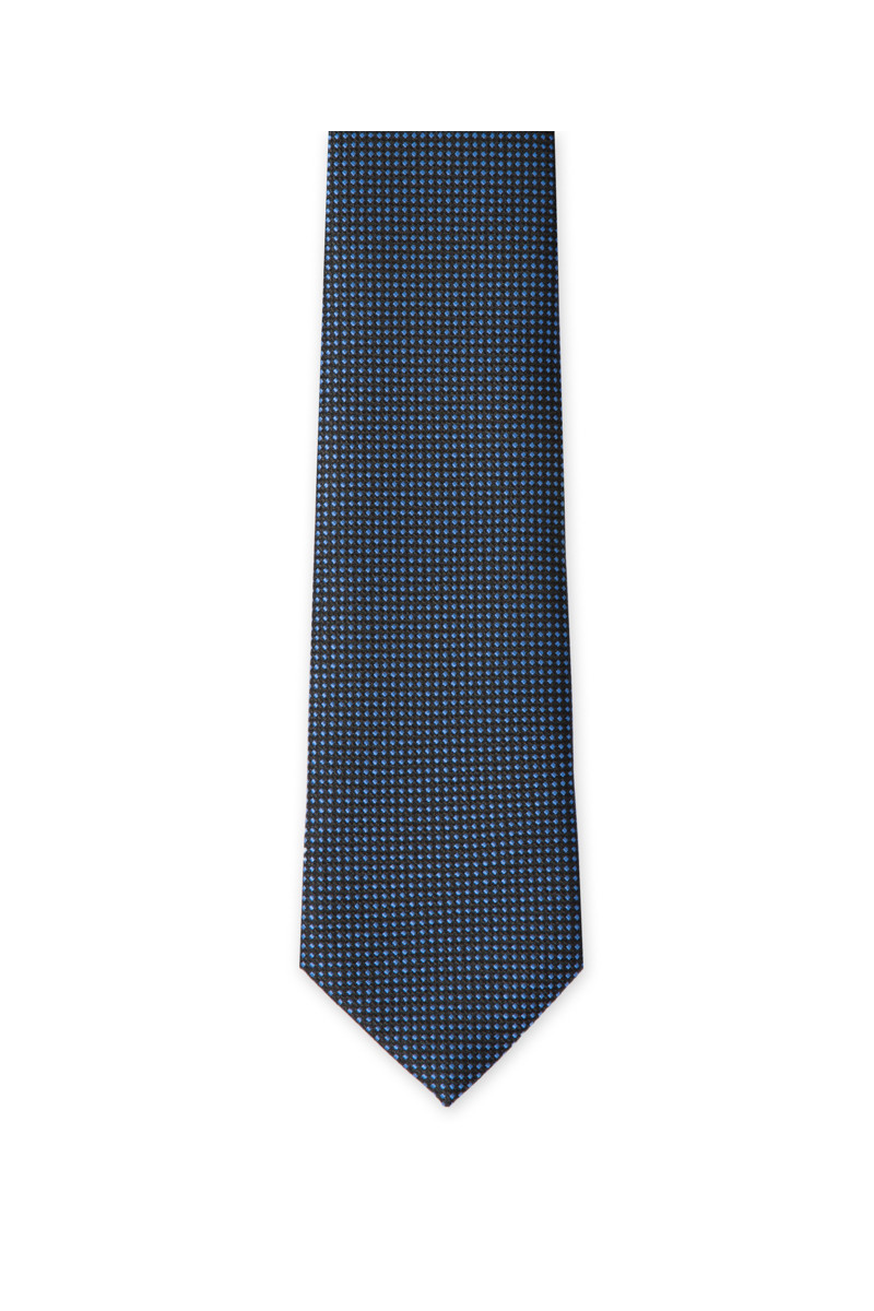 Tie in pure silk navy with colorful dots