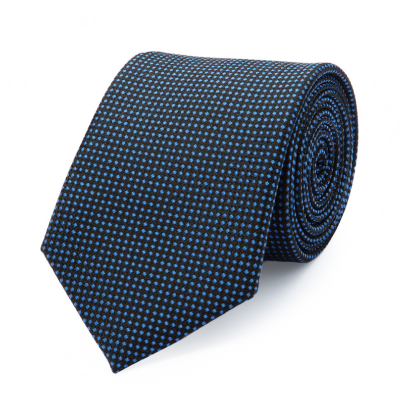 Tie in pure silk navy with colorful dots