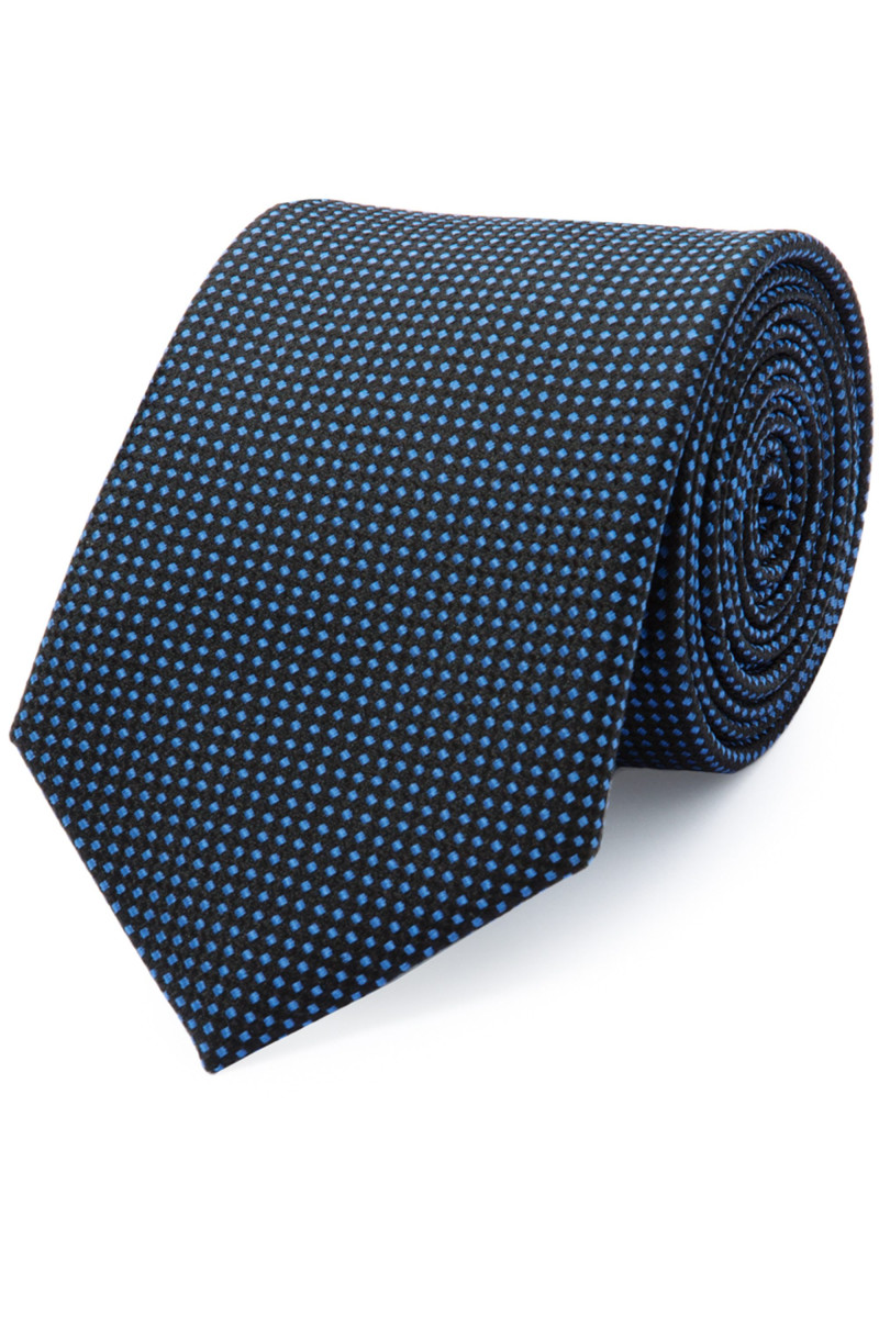 Tie in pure silk navy with colorful dots