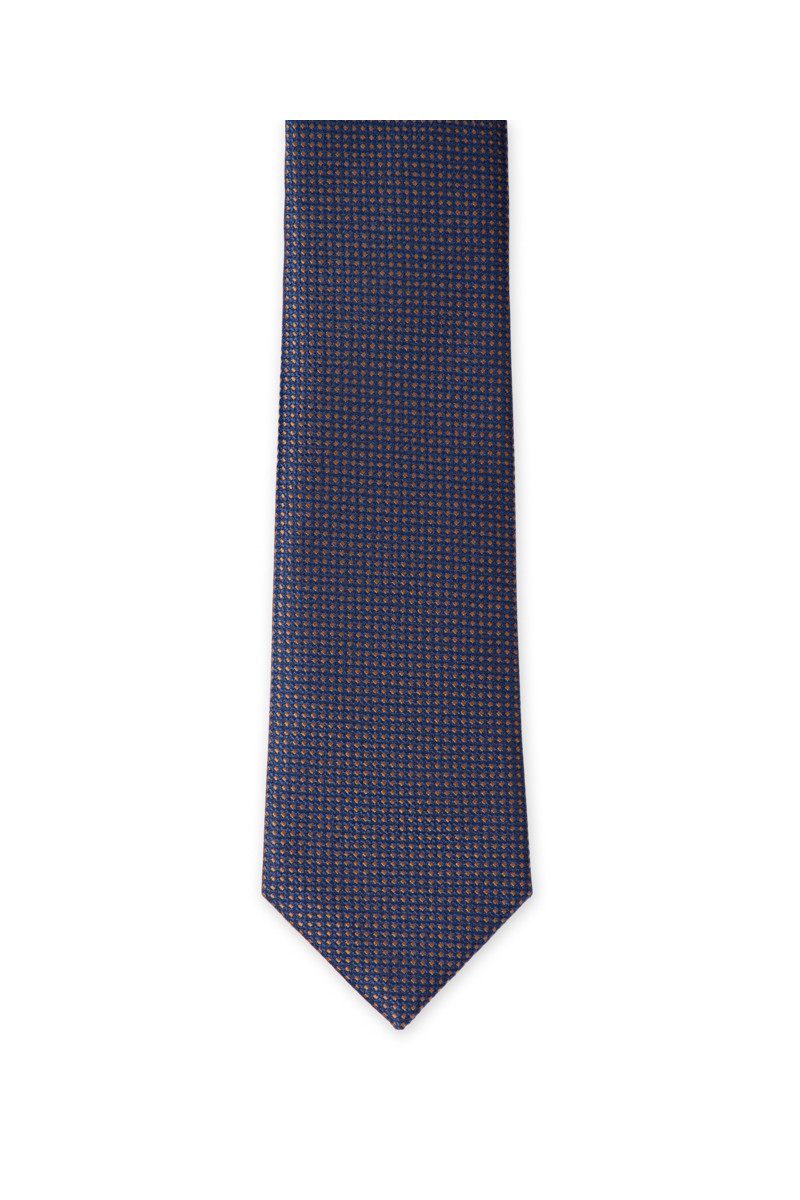Tie in pure silk navy with colorful dots