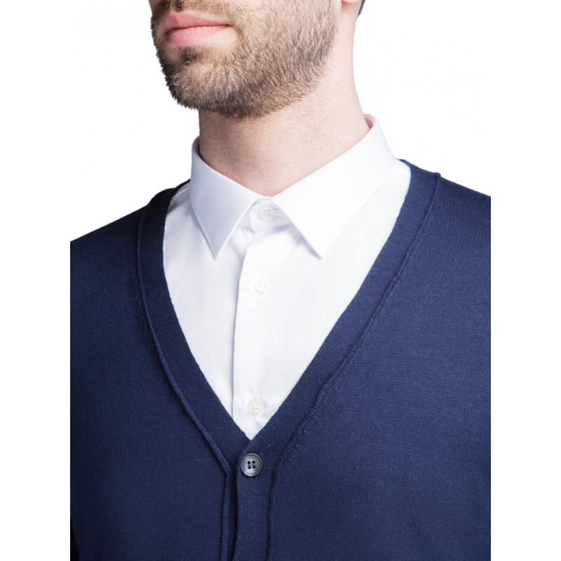 Gilet homme 100% laine Mérinos extra fine