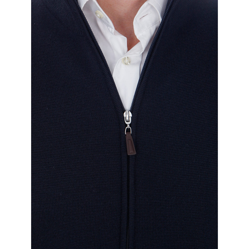 Cardigan zip man 100% Merino wool thick