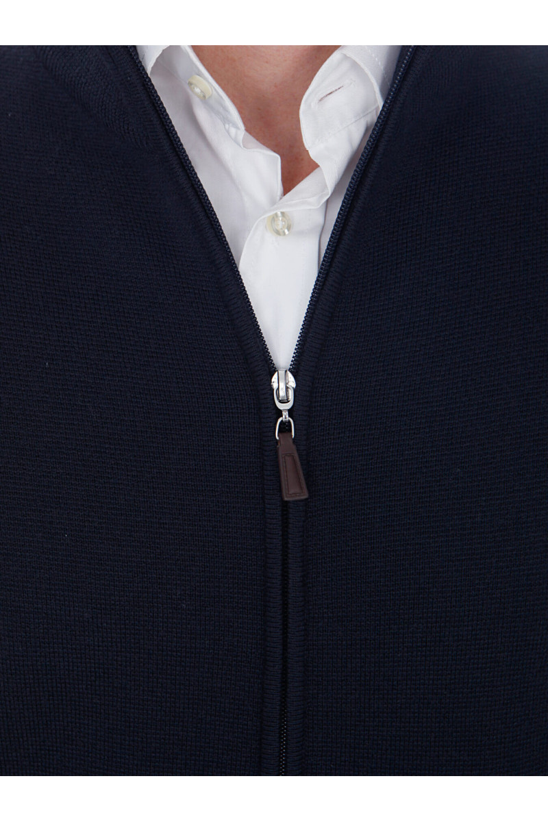 Cardigan zip man 100% Merino wool thick