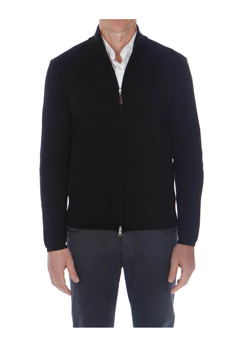 Cardigan zip man 100% Merino wool thick