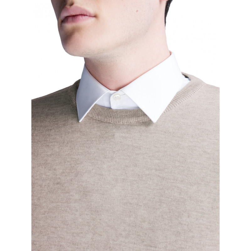 Pull ras du cou en pure laine mérinos