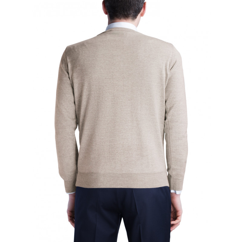 Pullover crew neck in pure merino wool