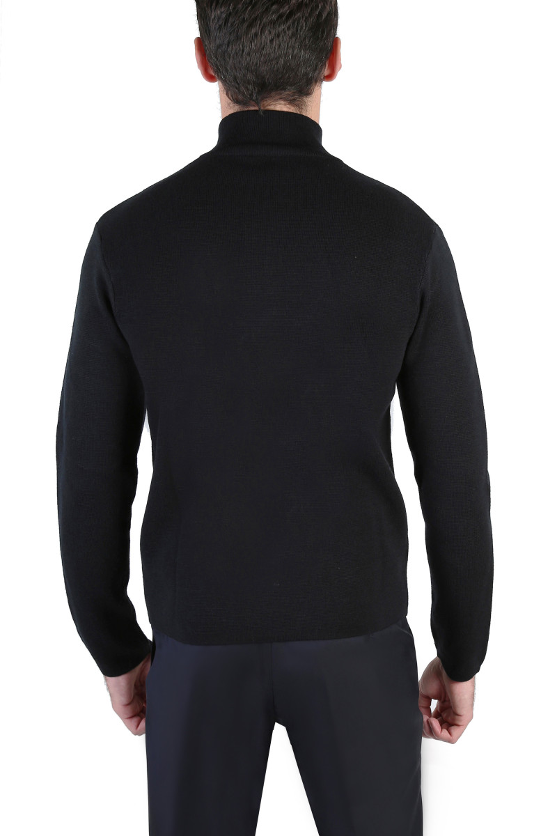 Cardigan zip man 100% Merino wool thick