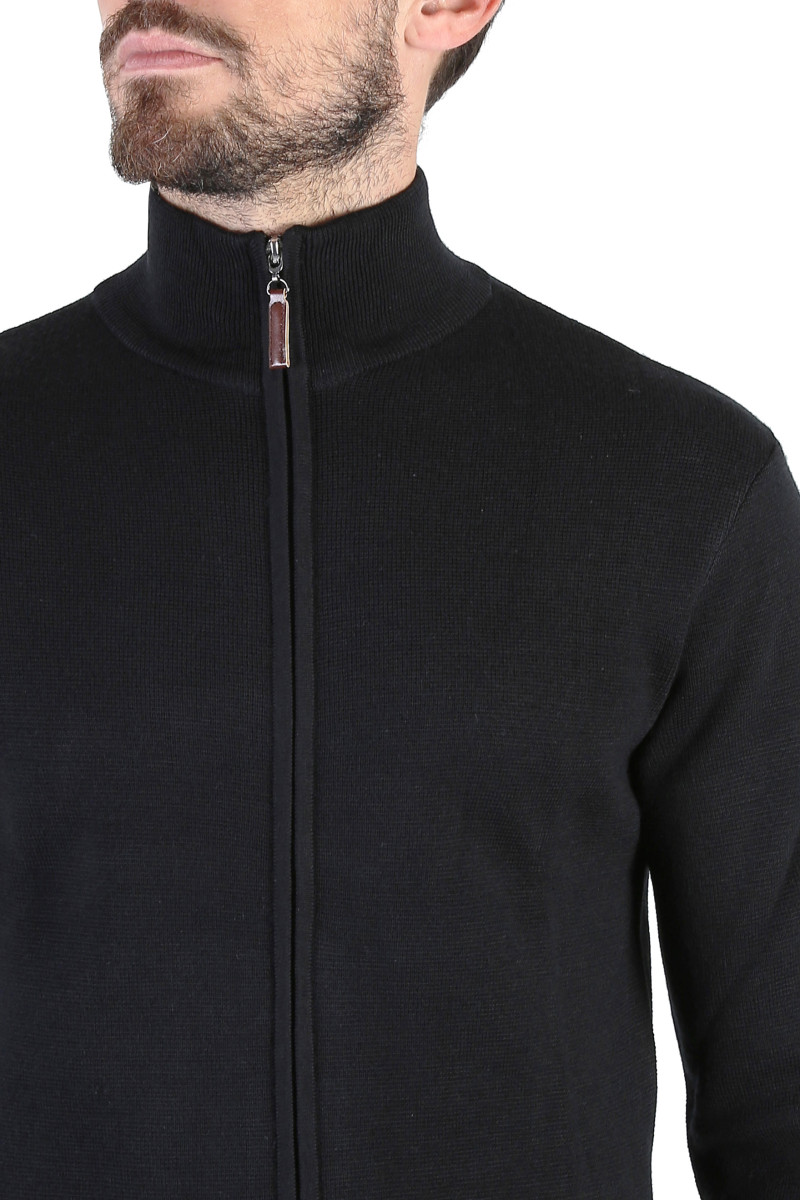 Cardigan zip man 100% Merino wool thick