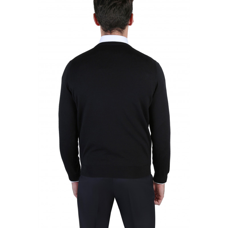 Pullover crew neck in pure merino wool