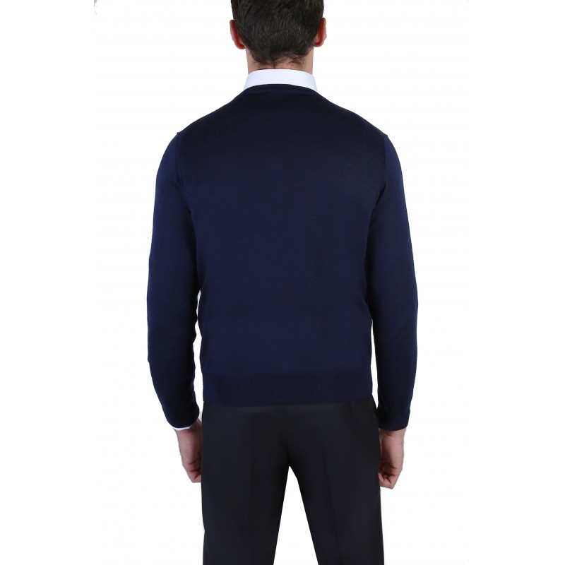 Pullover crew neck in pure merino wool