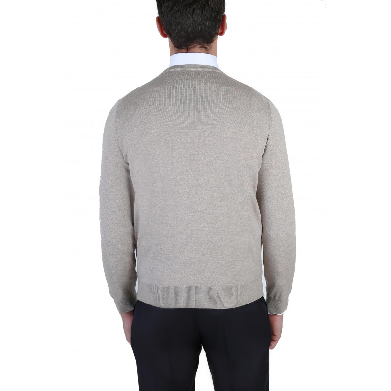 Pullover crew neck in pure merino wool