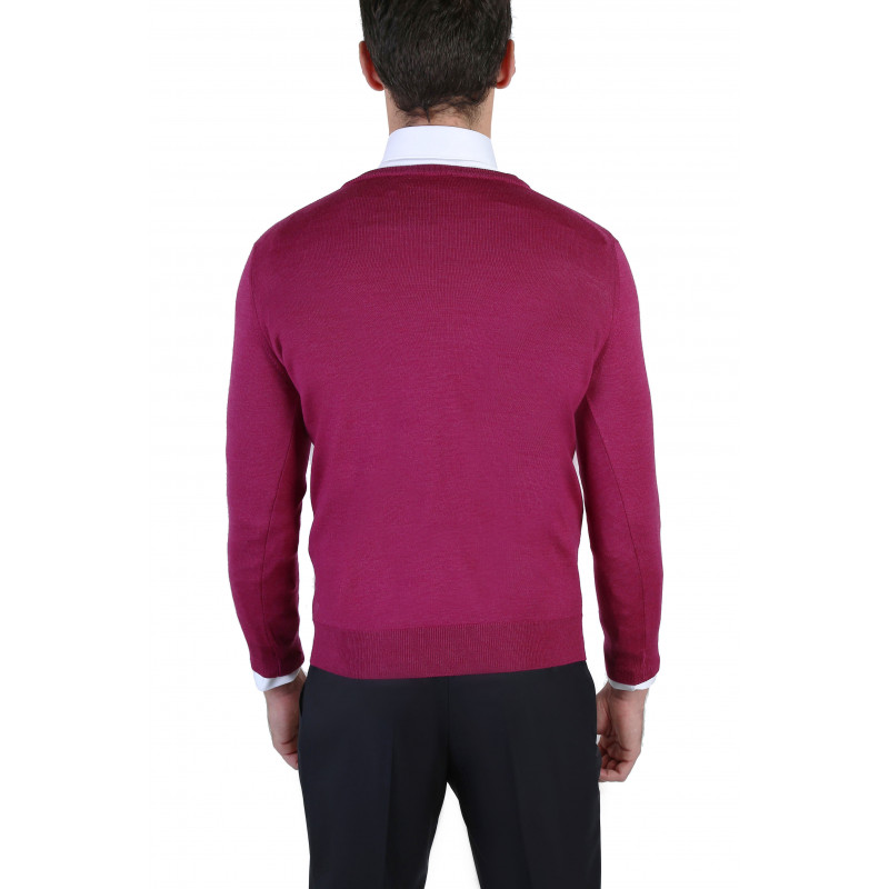 Pull homme col V 100% laine Mérinos extra fine