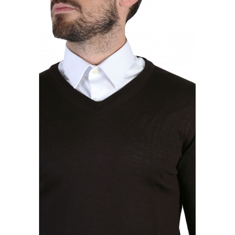 Pull homme col V 100% laine Mérinos extra fine