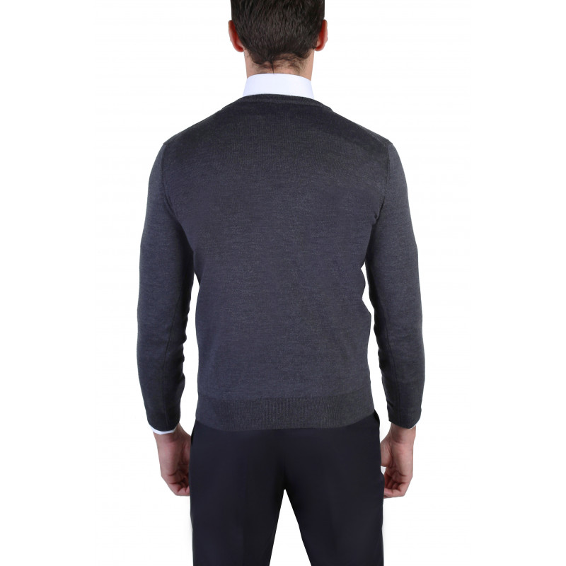 Pull homme col V 100% laine Mérinos extra fine