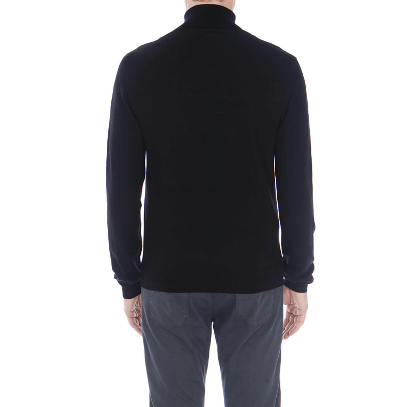 Pull homme uni col roulé 100% laine Mérinos fine