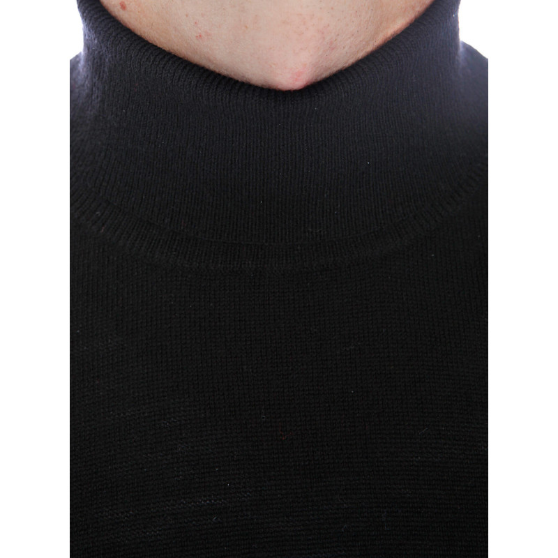 Pull homme uni col roulé 100% laine Mérinos fine