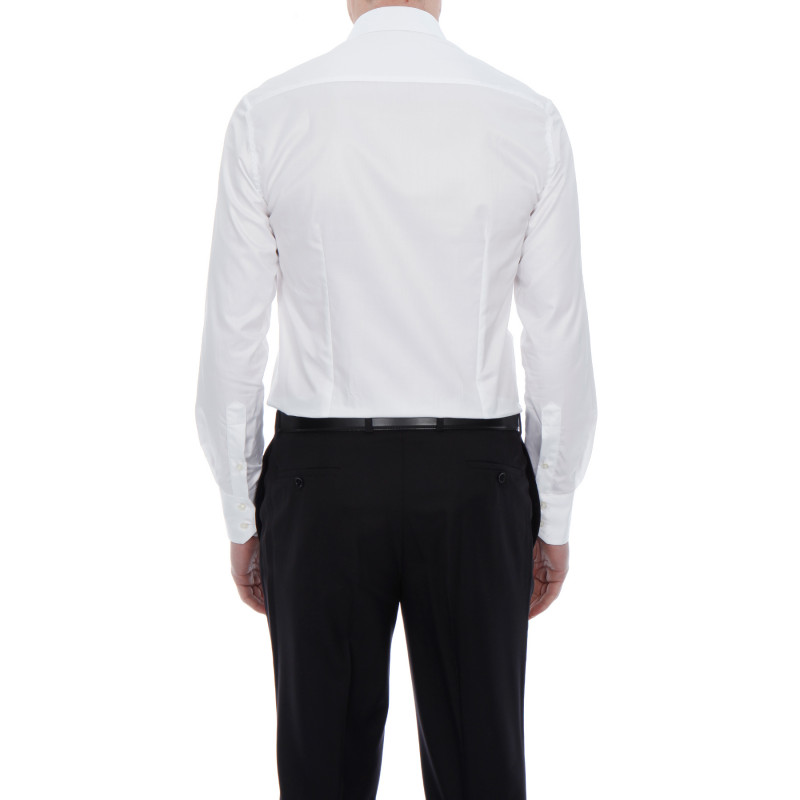 Chemise homme Benton cintrée blanc uni