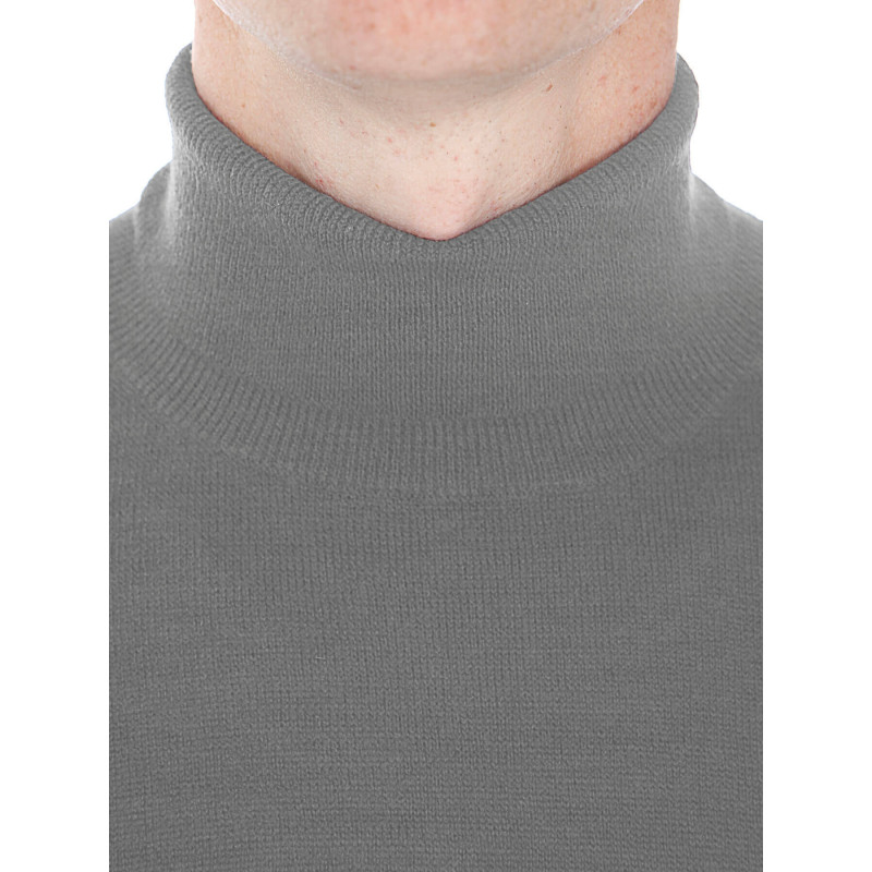 Pull homme uni col roulé 100% laine Mérinos fine