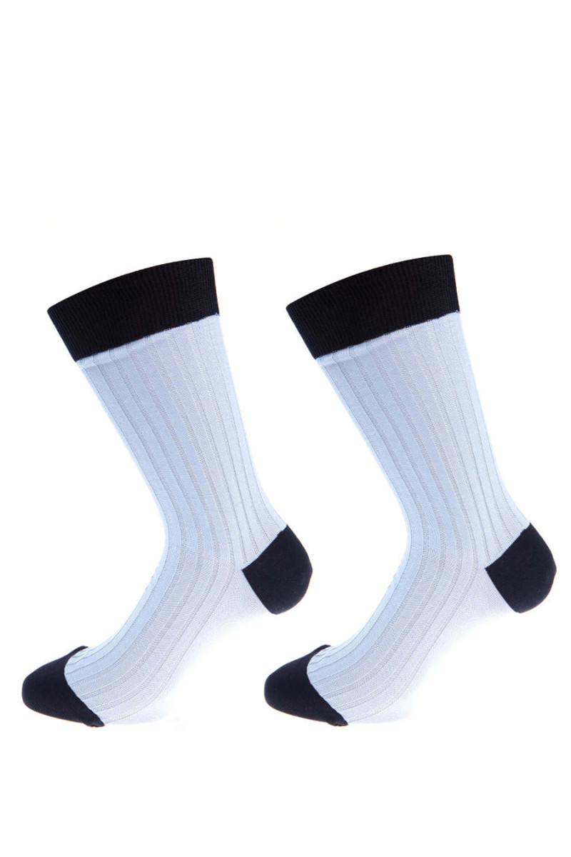 Mens socks over of Scotland 100% cotton sky and navy