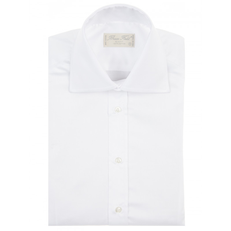 Shirt slim fit solid collar the top two buttons