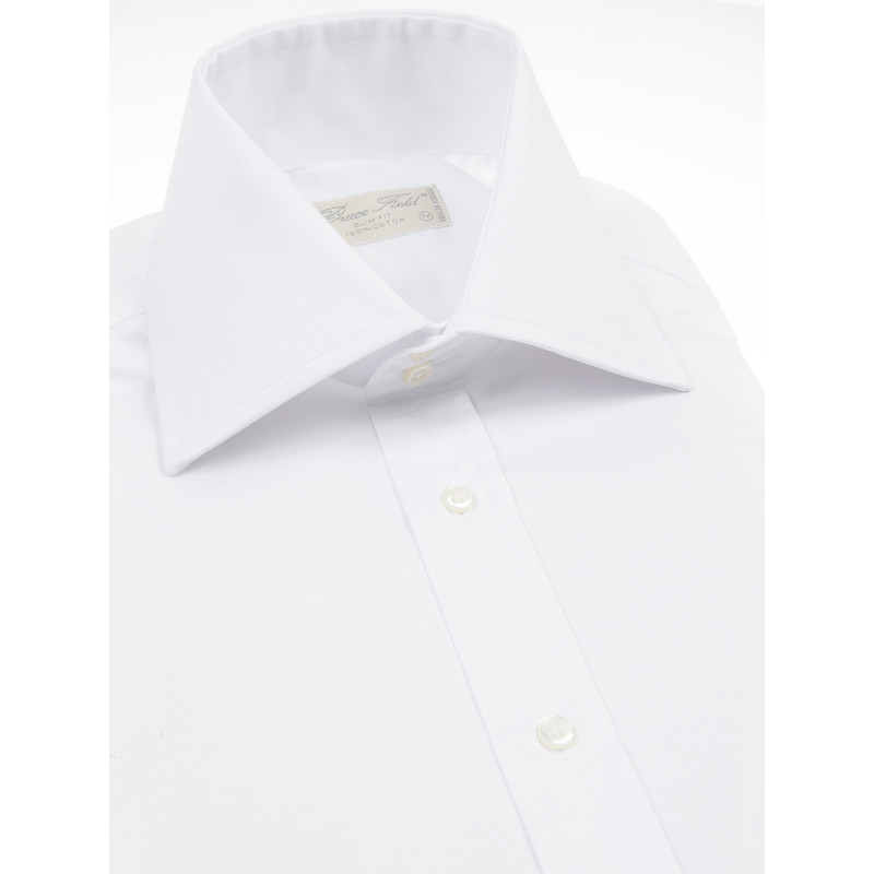 Shirt slim fit solid collar the top two buttons