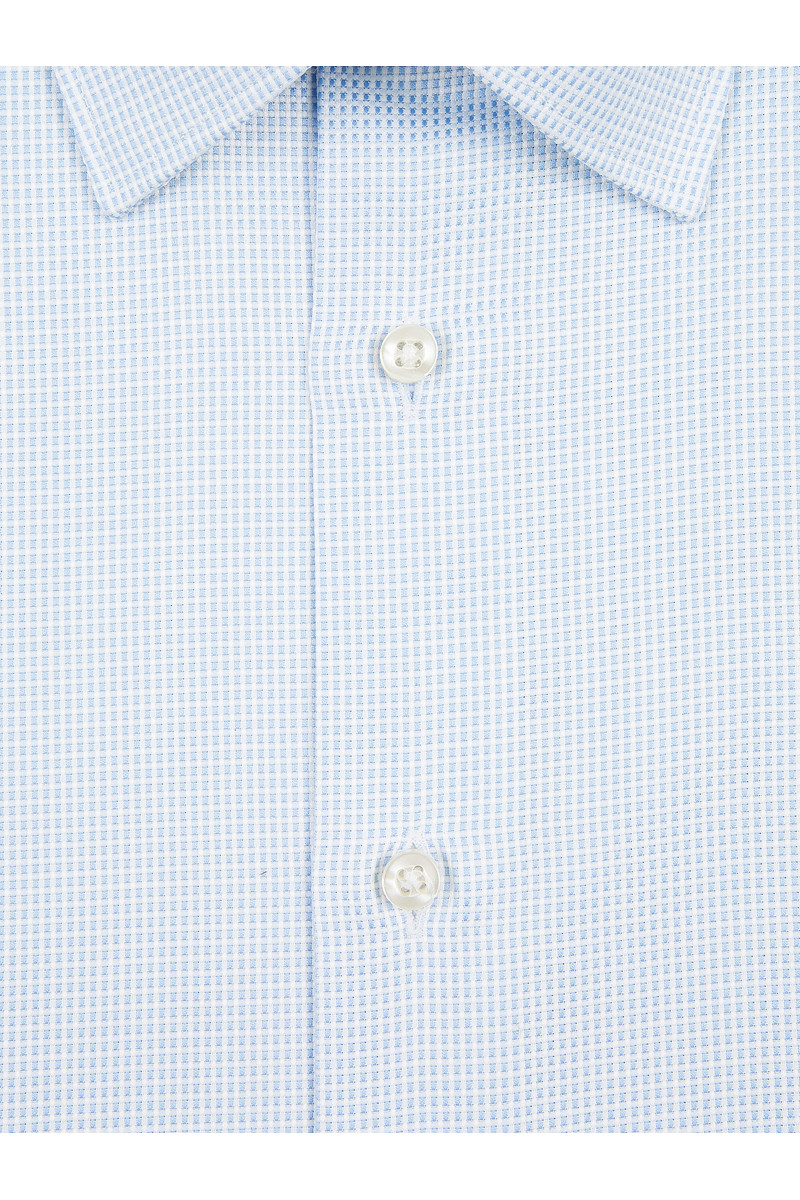 Chemise cintrée à petits carreaux ciel